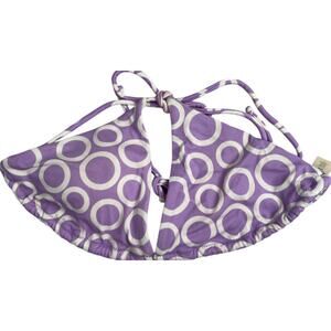 Victoria's Secret String Bikini Top Lavender White Circles Medium
